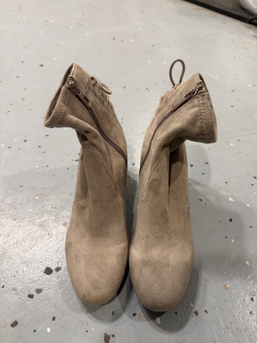 Women's Franco Sarto Taupe Suede Ankle Boots